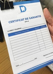 certificat de garantie pour implant dentaire en Moldavie